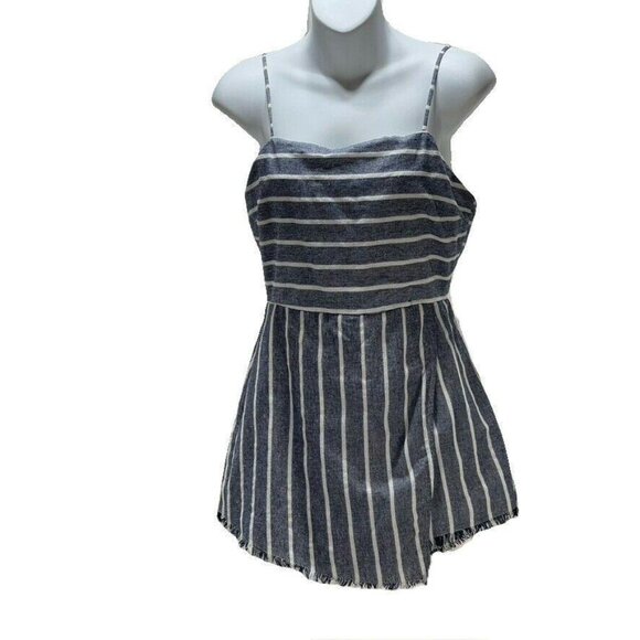 American Threads Sz Med Blue Striped Skort Romper - Picture 1 of 9
